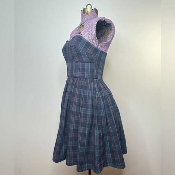 Jack Wills Keynsham Dress Tartan Plaid Sleeveless Boutique Dark Academia Sz 4 - Picture 7 of 10